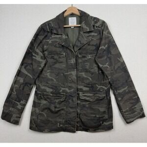 FULL TILT Utility Jacket Women's Large Camo Military Y2K Streetwear Long Sleeve